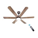 HAVAI Pristine Wooden Range BLDC Ceiling Fan - 6 Blades - 35W, Ashwood 1200mm Blade with Remote (WHITE 9W LED)