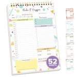 Decorably Daily Planner Pad - 52 Easy Tear-Off Sheets Daily Task Planner, 6.5x10in Spring-Bound Daily to Do List Notepad, Daily Plan Notepad, Daily Planner Sheets, to Do Daily Notepad Planner