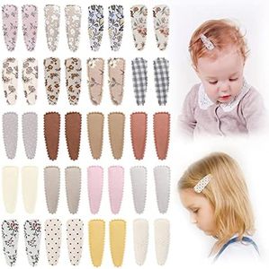 40pcs Baby Hair Clips Flower Patterns Snap Hair Clips Wrapped by Cloth Hair Pins Baby Girls Barrettes Hair Accessories for Baby Girls Infants Toddler Kids