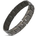 Smarter LifeStyle Elegant Surgical Grade Steel Men's Wide Link Stylish Bracelets for Men, Adjustable - 4 Colors to Choose from – Mens Jewellery, Mens Bracelets Metal (Gumetal Grey Men's Bracelet)