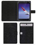 Acm Multi Protective Leather Flip Case with Viewing Stand Compatible with Iball Slide Wings 4gp 8" Tablet Front & Back Cover Royal Black