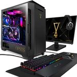 OPSYS Magna-X6 RGB Gaming PC Computer with Monitor & Gamer Keyboard/Mouse (AMD Ryzen 9-7900X, Geforce RTX 4080, 2TB NVMe SSD, 2TB HDD, 32GB RAM, Bluetooth, Windows 11)