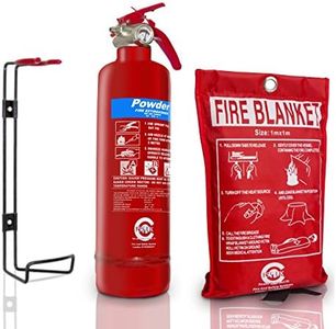 Premium FSS UK 1 KG ABC Dry Powder BSI KITEMARKED FIRE Extinguisher with CE Marked FIRE Blanket. Ideal for Homes Boats Kitchen Workplace Offices Cars Vans Warehouses GARAGES Hotels Restaurants