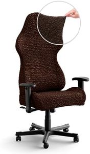 PAULATO BY GA.I.CO. Office & Gaming Chair Cover - Stretch Computer Desk Chair Cover with Zipper - Soft Fabric Slipcovers - Durable Chair Slip Cover - Microfibra Collection - Dark Brown (Office Chair)