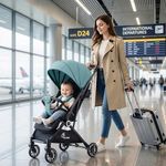 R for Rabbit Pocket Air Stroller Baby Stroller|Portable Travel Friendly Pre Installed Stroller & Pram for Newborn Baby Boys & Girls of Age 0 to 3 Years (Green Black)