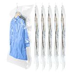 Glorystage Hanging Vacuum Storage Bags 6 Pack Space Saver Vacuum Sealer Bags for Clothes, 53.1x27.6 inch Jumbo Garment Protector Cover for Winter Coat, Dress, Out of Season Clothes, Reusable Airtight