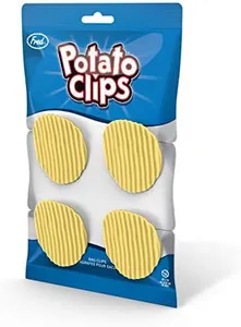 Genuine Fred Potato Chip Bag Closure Clips, Set of 4, Light Yellow