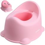 Navaris Potty Training Toilet With Lid - Fun & Efficient Learning Toddler Bathroom Trainer - Easy To Clean Unisex Baby Potty - for Girls and Boys - Pink