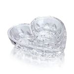 H&D HYALINE & DORA 5.1'' Crystal Jewelry Tray for Women Girls, Heart Shaped Jewelry Plate Ring Dish, Clear Trinket Dish for Jewelry, Ring Dish for Birthday Friends Daily Family