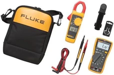 Fluke 117/323 Kit Multimeter and Clamp Meter Combo Kit For Residential And Commercial Electricians, AC/DC Voltage, AC Current 400 A, Includes Test Leads, TPAK And Carrying Case