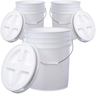 Hudson Exchange 5 Gallon (3 Pack) Bucket Pail Container with Gamma Seal Lid, Food Grade BPA Free HDPE, Natural