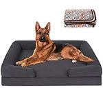 Dog Bed for Large Dogs, Memory Foam Pet Bed-Orthopedic Bolster Dog Couch, Washable Dog Beds with Removable Cover and Waterproof Lining