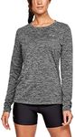 Under Armour Women's Tech Twist Crew Long-Sleeve T-Shirt, Black/Graphite, Small