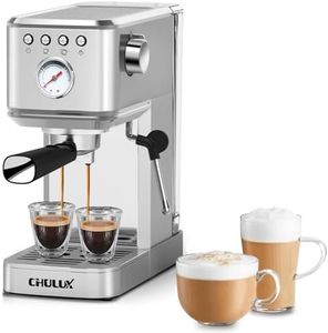 CHULUX Slim Espresso Machine with Milk Frother Steam Wand, 20 Bar Professional Italian Pump Semi Automatic Espresso Coffee Machine for Home Cappuccino & Latte Maker