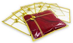 RAAHII 10 piece transparent single Saree/Suit Packing Sari Cover/Bag Organizer with zip for Wardrobe Storage and wedding gifting,dress covers