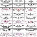 28 Sheets Women Sexy Temporary Tattoos Stickers Abdomen Waist Waterproof Tattoo Stickers Women Ideal Bachelorette Party Tattoos,for Women and Girl Temporary Fake Body Tattoos