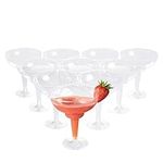 MATANA 10 Elegant Plastic Margarita Cocktail Glasses (360ml / 12oz) - Transparent, Sturdy & Reusable - Daiquiri Martini Glasses for Weddings Birthdays, Christmas & Outdoor Parties