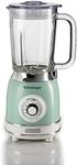 Ariete Vintage 58304 Glass Jug Blender, 1000W, 1.5 Litre Capacity Glass Jug, 4 Speeds + Pulse, Ice Crush Function, Anti Slip Feet, Stainless Steel Blades, Green