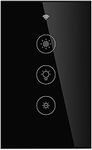 MOES WiFi RF Smart Light Dimmer Switch, Smart Life/Tuya APP Relay Status Backlight Switch Off RF Remote Control Voice Compatible with Alexa Google Assistants, Black Touch