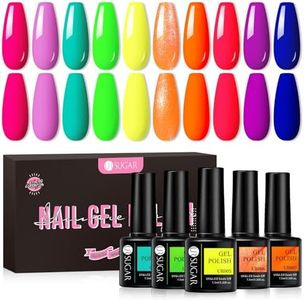 UR SUGAR Fluorescencia Esmalte Semipermanente de Uñas en Gel UV LED,10 Colors Neón Vistoso Verano Pintauñas Semipermanentes para Nail Art Manicure Salon
