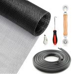 ACEBON DIY Custom Windows Screen and Screen Door Replacement, 48"x118" Durable Fiberglass Screen Mesh, Sliding Screen Door Repair for Patio and Windows (Single Pack with Tool Kit)