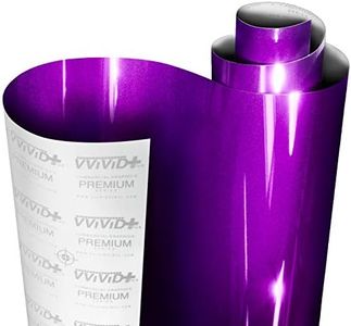 VViViD+ Ultra Gloss Candy Purple Vinyl Car Wrap Premium Paint Replacement Film Roll with Nano Air Release Technology, Stretchable Protective Cap Liner, Self Adhesive (1.5ft x 5ft)