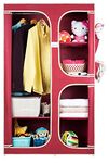 CbeeSo Portable Wardrobe 3 Door / 6 Shelves / 1 Hanger - Maroon