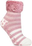 HEAT HOLDERS Original Thermal Lounge Socks Women's Sizes (5-9US, 4-8UK, Aberfeldy-Rose Blush Stripe)