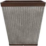 Southern Patio 16" Rustic Resin Faux Galvanized Square Planter