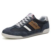AX BOXING Mens Casual Shoes Breathable Comfort Walking Fashion Sneakers Shoes Leather Skate Shoes for Male(AA Navy Blue, Numeric_10)