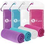 4 Packs Cooling Towel (40"x 12"), Ice Towel,Microfiber Towel,Soft Breathable Chilly Towel for Yoga,Sport,Gym,Workout,Camping,Fitness,Running,Workout&More Activities