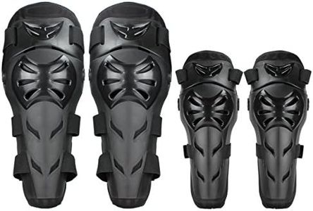 GES 4Pcs Motorcycle Knee Elbow Protector Motocross Racing Knee Shin Guard Pads Protective Gear for Adults (Black)