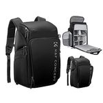 K&F Concept® Camera Backpack 25L Camera bags for photographers Large Capacity Camera Case with Raincover 15.6 Inch Laptop Compartment Compatible for Canon/Nikon/Sony/DJI Mavic Drone Backpack