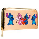 Disney Purses for Women, Stitch Coin Purse with Card Slots, Gifts for Women (Gold)