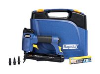 Rapid PBS121 Pneumatic Nailer/Stapler for No. 606 Staples & No. 8 Brads, With Comfort Grip, Quick Reload, Adjustable Depth-of-Drive, Includes Carry Case, 200 Staples, and 200 Brads (5000053)