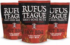 Rufus Teague Hot BBQ Variety Pack – Sweet, Spicy & Smoky Honey Roasted Nuts, Almonds, and Peanuts, 9 oz Resealable Pouches (3 Pack)