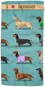 HGOD DESIGNS Dog Hand Towels,Cute Dachshund Dog Pattern 100% Cotton Soft Bath Hand Towels for Bathroom Kitchen Hotel Spa Hand Towels 15"X30"