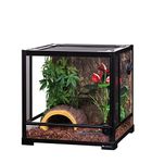 Swell Reptiles Glass Terrarium/Vivarium Tank | Easy Access Port for Access for Tiding Cables with Breathable Mesh Top Lid for Optimal Ventilation (45x45x45cm)