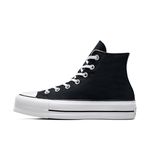 Converse Chucks Plateau Black 560845C Chuck Taylor All Star Lift - HI Black White White, Size:37