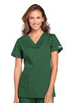 CHEROKEE Women's Top with V-Neck Medical Scrubs, Hunter, 5XL Plus