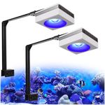 2PCS PopBloom WiFi Aquarium LED Reef Light 200W, Smart-APP Control Marine Tank Light Full Spectrum for 80-120CM Saltwater Coral SPS/LPS Fish Tanks, Arm Mount Included (2 WiFi lamp with arm kit)