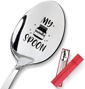 PZJIEAN My Nutella Spoon Funny Engraved Stainless Steel Spoon, Best Coffee Spoon Ice Cream Nutella Spoon Gifts for Women, Men, Nutella Lovers, Birthday Christmas Valentine Gifts