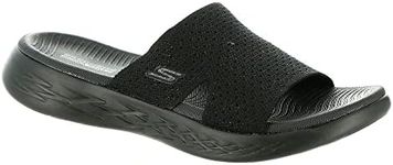 Skechers Women's On-The-Go 600 - Adore Slide Sandal, Black/Black, US 11