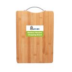 BUYORY Bamboo Chopping Board for Kitchen, Wooden Cutting Board for Vegetables, Fruits & Cheese, Chopper Board with Handle (40 x 30cm)