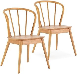 HOMN LIVING Pack 2 sillas Brisa Color Roble, Madera Maciza, 47 cm (Ancho) 59 cm (Profundo) 83 cm (Alto)