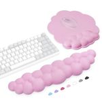 FDTY Cloud Wrist Rest Gaming Keyboard and Mouse Pad Comfort for Your Wrists and Hands, for Home Office, Gaming, Laptop, Keyboard, Mac with Comfortable Wrist Support Memory Foam Mouse Pad (pink)