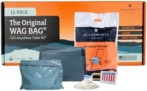 Cleanwaste Original WAG Bag Portable Toilet (12 Pack) - Go Anywhere Kit For Camping, Boating, Travel - NASA Gelling Powder for Poop/Pee