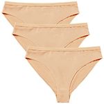 Sanstrong 3 Packs Ballet Underwear High Cut Gymnastics Seamless Dance Underpants Nude Briefs for Womens and Girls