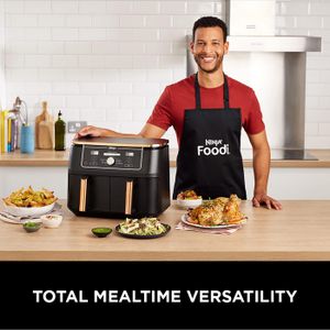 Ninja Foodi MAX Dual Zone Air Fryer 9.5L – 6-in-1, 2 Drawers, Copper/Black