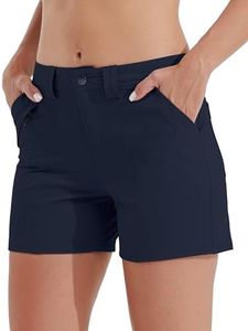 Willit Women's Golf Hiking Shorts Quick Dry Athletic Casual Summer Shorts with Pockets Water Resistant 4.5 in Deep Blue 14